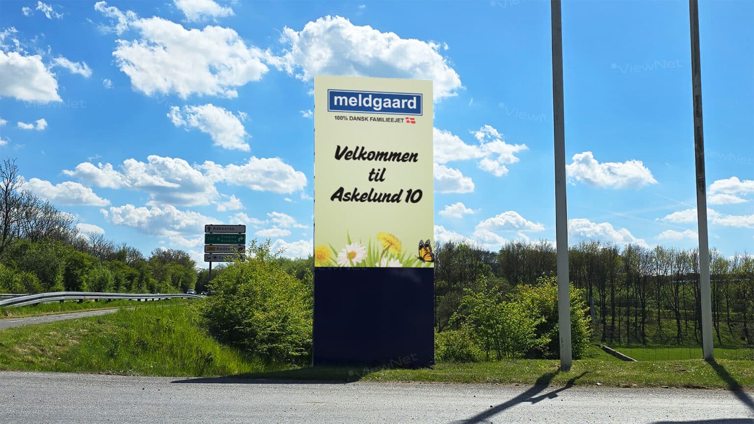Udendørs LED Pylon til Meldgaard