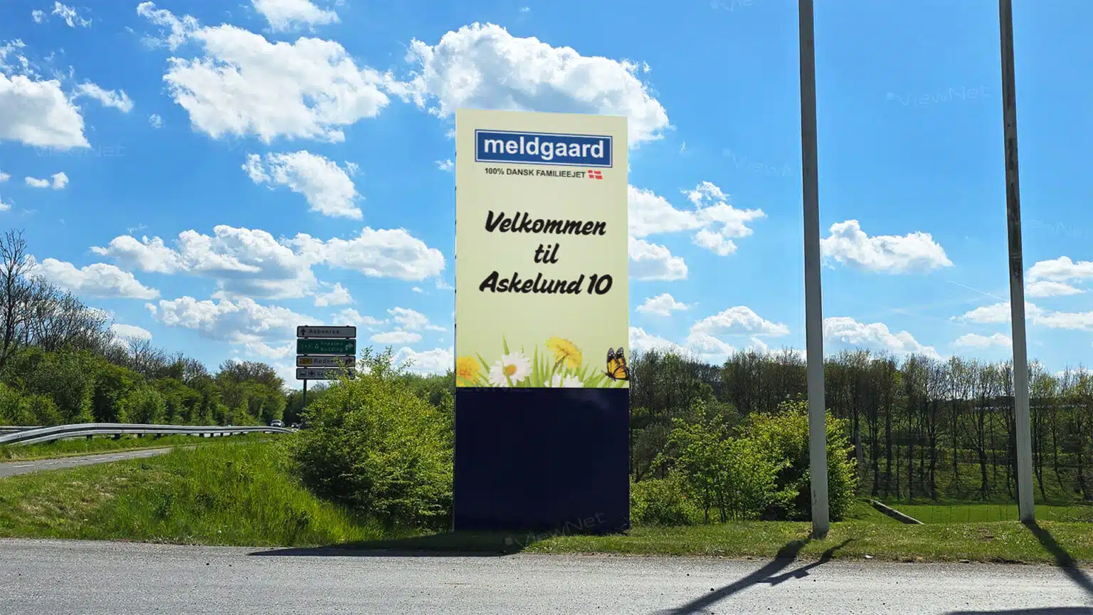 Udendørs LED Pylon til Meldgaard
