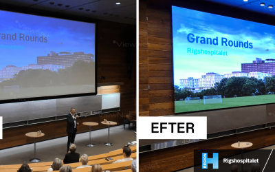 ViewNet LED Storskærm placeret i Rigshospitalets auditorium.