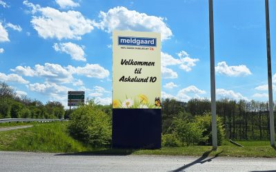 Udendørs LED Pylon til Meldgaard