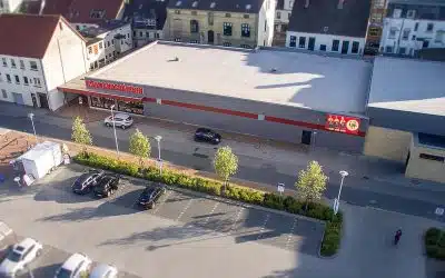 Viewnet-LED-Großbildschirm-Outdoor-Fassadenbildschirm-Der Kaufmann-Flensburg