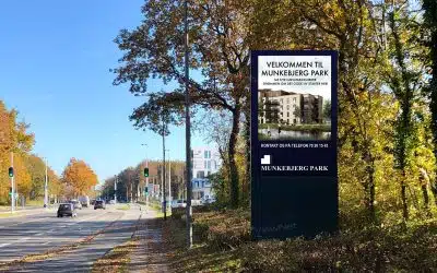 Viewnet LED Large Screen als Infoscreen im Munkebjerg Park aufgestellt