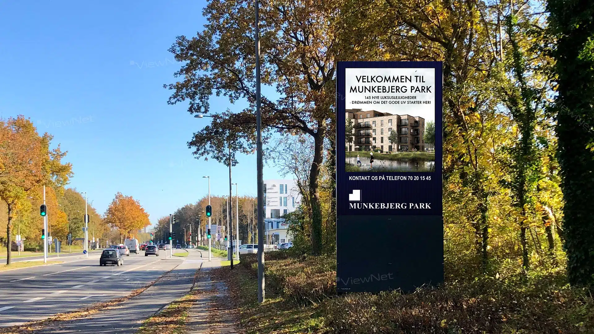 Viewnet LED Large Screen als Infoscreen im Munkebjerg Park aufgestellt